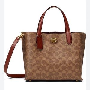 Coach Coated Canvas Signature Willow Tote, Brown Retail $295
